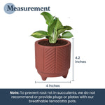 Load image into Gallery viewer, 4 Inch Terracotta Pot with Chevron Pattern Boho Ceramic Planter Clay Pots for Indoor Plants Succulent Planter with Drainage Hole and Mesh Net Garden &amp; Home Decor