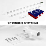 Load image into Gallery viewer, G128 Combo Pack: 6 Ft Tangle Free Aluminum Spinning Flagpole (Silver) &amp; Betsy Ross 1776 Flag 3x5 Ft, ToughWeave Series Embroidered 300D Polyester  Pole with Flag Included