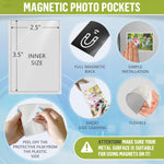 Load image into Gallery viewer, 30 Pack 2.5x3.5 Magnetic Picture Frames for Refrigerator Wallet Sized   White Small Magnet Picture Frames for Fridge Magnetic Photo Sleeves Locker Magnet Frame Magnetic Photo Pockets Magnetic Picture Holder
