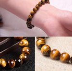 Load image into Gallery viewer, Genuine Tiger Eye Bracelet 10mm Natural Yellow Brown Tiger&#39;s eye Yoga Bracelets
