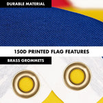 Load image into Gallery viewer, G128 Combo Pack: 6 Ft Tangle Free Spinning Flagpole (Silver) &amp; Romania Flag 3x5 Ft Printed 150D Polyester, Brass Grommets (Flag Included) Aluminum Flag Pole