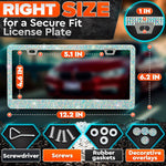 Load image into Gallery viewer, 2 Pack Bling License Plate Frames for Women Sparkling Rhinestone License Plate Frame 12.16x6.18 inch with Screws Caps for Easy Installation Cute Bling Car Accessories for Women
