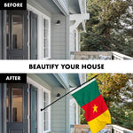 Load image into Gallery viewer, G128 Combo Pack: 6 Feet Tangle Free Spinning Flagpole (Black) Cameroon Cameroonian Flag 3x5 ft Printed 150D Brass Grommets (Flag Included) Aluminum Flag Pole