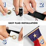 Load image into Gallery viewer, G128 Combo Pack: 5 Ft Tangle Free Aluminum Spinning Flagpole (Black) &amp; Texas TeaStained Flag 2.5x4 Ft, ToughWeave Pro Series Embroidered 420D Polyester  Pole with Flag Included