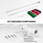 Load image into Gallery viewer, Flag Pole 6FT Silver Tangle Free &amp; Kenya Kenyan Flag 3x5 Ft Combo Printed 150D Polyester By G128