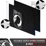 Load image into Gallery viewer, POW MIA  Flag 3x5 Ft, 5Pack, Doublesided, Embroidered Polyester By G128