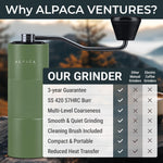 Load image into Gallery viewer, Manual Coffee Grinder Stainless Steel Conical Burr Grinder with Adjustable Setting Double Bearing Hand Espresso Grinder Perfect for Home Office and Camping