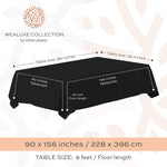 Load image into Gallery viewer, Classic Black Tablecloth 90x156 in Table Clothes for 8 Foot Rectangle Table 2 Pc
