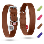 Load image into Gallery viewer, Leather Dog Collar Small &amp; Medium Dogs 12–15 in Neck Brown