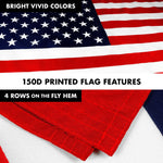 Load image into Gallery viewer, G128 Combo Pack: 5 Ft Tangle Free Aluminum Spinning Flagpole (Silver) &amp; American USA Flag 2x3 Ft, LiteWeave Pro Series Printed 150D Polyester  Pole with Flag Included