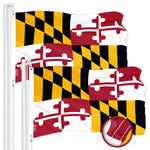 Load image into Gallery viewer, G128 2 Pack: Maryland MD State Flag  2.5x4 Ft  ToughWeave Series Embroidered 300D Polyester  Embroidered Design, Indoor/Outdoor, Brass Grommets
