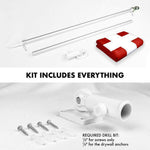Load image into Gallery viewer, G128 Combo Pack: 6 Feet Tangle Free Spinning Flagpole (Silver) Switzerland Swiss Flag 3x5 ft Printed 150D Brass Grommets (Flag Included) Aluminum Flag Pole