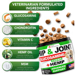 Load image into Gallery viewer, Hemp Hip &amp; Joint Supplement for Dogs Glucosamine 120 Chews