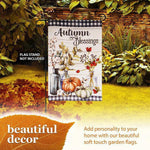 Load image into Gallery viewer, G128 Garden Flag Autumn Blessings Pumpkins and Flower Vases  12x18 Inch  Printed Blockout Polyester  Fall Decoration