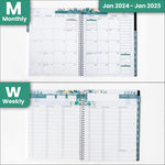 Load image into Gallery viewer, 2024 Appointment Book &amp; Planner 8.5 x 11 inches Large Tabbed Daily Hourly Weekly Planner Calendar and Schedule Book 15 Minute time Slots Business and Personal Planner Jan 2024 Jan 2025 (Floral)
