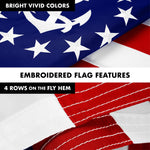 Load image into Gallery viewer, G128 Combo Pack: 6 Ft Tangle Free Aluminum Spinning Flagpole (White) &amp; American USA Yacht Ensign Flag 3x5 Ft, ToughWeave Series Embroidered 300D Polyester  Pole with Flag Included