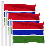 Load image into Gallery viewer, G128 3 Pack: Gambia Gambian Flag  3x5 Ft  LiteWeave Pro Series Printed 150D Polyester  Country Flag, Indoor/Outdoor, Vibrant Colors, Brass Grommets, Thicker and More Durable Than 100D 75D Polyester