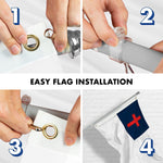 Load image into Gallery viewer, G128 Combo Pack: 5 Ft Tangle Free Aluminum Spinning Flagpole (Silver) &amp; Christian Flag 2x3 Ft, LiteWeave Pro Series Printed 150D Polyester  Pole with Flag Included