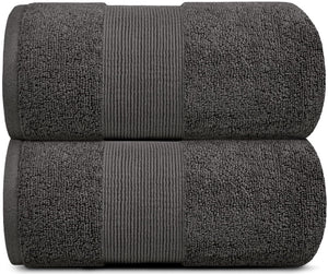 2 Pack Charcoal Resort Collection Soft Bath Sheet Towels 35x70 in Oversize Large