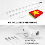 Load image into Gallery viewer, G128 Combo Pack: 6 Feet Tangle Free Spinning Flagpole (Silver) Cameroon Cameroonian Flag 3x5 ft Printed 150D Brass Grommets (Flag Included) Aluminum Flag Pole