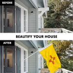 Load image into Gallery viewer, G128 Combo Pack: 5 Ft Tangle Free Spinning Flagpole (White) &amp; New Mexico Flag 2x3 Ft Embroidered 220GSM Spun Polyester, Brass Grommets (Flag Included) Aluminum Flag Pole