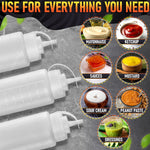 Load image into Gallery viewer, 6 Pack Plastic Condiment Squeeze Bottles 24oz Refillable Squirt Bottles with Narrow Tip Leak Resistant Great for Oil Sauces Ketchup Mayonnaise Syrup Dressing BBQ Stations &amp; Catering Use