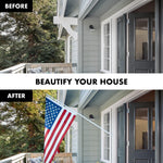 Load image into Gallery viewer, G128  5 Feet Tangle Free Spinning Flagpole (White) American Flag Brass Grommets Embroidered 2x3 ft American Flag Brass Grommets (Flag Included) Aluminum Flag Pole