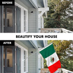 Load image into Gallery viewer, G128 Combo Pack: 5 Ft Tangle Free Aluminum Spinning Flagpole (Silver) &amp; Mexico Mexican Flag 2x3 Ft, ToughWeave Series Embroidered 300D Polyester  Pole with Flag Included
