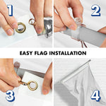 Load image into Gallery viewer, G128 Combo Pack: 5 Ft Tangle Free Aluminum Spinning Flagpole (Silver) &amp; Solid White Color Flag 2x3 Ft, LiteWeave Pro Series Printed 150D Polyester  Pole with Flag Included