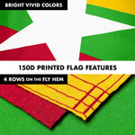 Load image into Gallery viewer, G128 Combo Pack: 6 Ft Tangle Free Spinning Flagpole (Black) &amp; Myanmar Flag 3x5 Ft Printed 150D Polyester, Brass Grommets (Flag Included) Aluminum Flag Pole