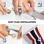 Load image into Gallery viewer, G128 Combo Pack: 6 Feet Tangle Free Spinning Flagpole (Silver) Thailand Thai Flag 3x5 ft Printed 150D Brass Grommets (Flag Included) Aluminum Flag Pole