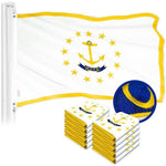 Load image into Gallery viewer, Rhode Island RI State Flag 3x5 Ft 10Pack Embroidered Polyester By G128