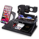 Load image into Gallery viewer, Wood Phone Docking Station Charger Xmas Gifts for Men or Dad for Husband
