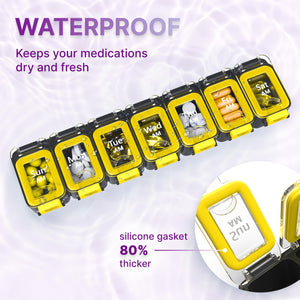 Weekly Pill Organizer 2 Times A Day   Airtight Pill Box 7 Day   Am Pm Vitamin