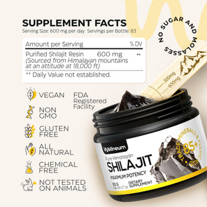 Shilajit Resin Shilajit Pure Himalayan Organic for Maximum Potency Energy Immunity and Detox Natural Himalayan Mumiyo for Men and Women with Trace Minerals and Fulvic Acid 83 Servings 50g