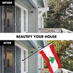 Load image into Gallery viewer, G128 Combo Pack: 6 Ft Tangle Free Spinning Flagpole (Black) &amp; Lebanon Flag 3x5 Ft Printed 150D Polyester, Brass Grommets (Flag Included) Aluminum Flag Pole