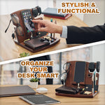 Load image into Gallery viewer, Wood Phone Docking Station Ash Key Holder Wallet Watch Stand Gadgets Organizer
