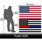 Load image into Gallery viewer, G128 Combo Pack: USA American Flag 3x5 Ft Embroidered Stars &amp; Thin Blue Line and Thin Red Line Flag 3x5 Ft Embroidered