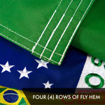 Load image into Gallery viewer, G128 Brazil (Brazilian) Flag  3x5 feet  Double Sided Embroidered 210D Indoor/Outdoor, Brass Grommets, Heavy Duty Polyester