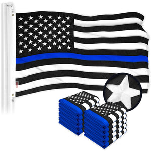 Thin Blue Line State Flag 3x5 Ft 10Pack Embroidered Polyester By G128