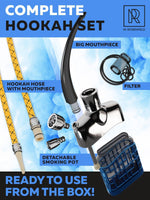 Load image into Gallery viewer, Silver Blue Portable Hookah Set Mini Kit Mini Hookah Small Set For Travel Car
