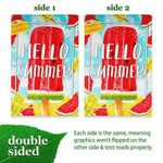 Load image into Gallery viewer, G128 Garden Flag Hello Summer Watermelon Popsicle  12x18 Inch  Printed Blockout Polyester  Summer Decoration