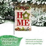 Load image into Gallery viewer, G128 Garden Flag Home Wreath on Rustic Wood  12x18 Inch  Printed Blockout Polyester  Christmas Decoration