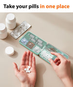 Load image into Gallery viewer, Travel Pill Organizer Box Moisture Proof Case Magnetic Closure Large 8 Compartment Holder for Pills Vitamins and Supplements Secure Medicine Organizer for Traveling and Home for Daily Use
