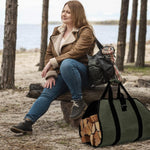 Load image into Gallery viewer, Wood Stove Accessories Firewood Carrier Wood Carrier for Firewood Holder BBQ Accessories   Log Tote Bag Fire Wood Log Carrier for Firewood Carriers with Handles   Waxed Canvas Firewood Log Carrier
