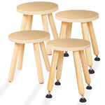 Load image into Gallery viewer, Wooden Step Stool for Kids and Toddlers – Set of 4 – Natural – Extendable Legs Kids Chair – Sensory Table Seat – Children&#39;s Round Sitting Furniture with Leveling Feet and Anti Slip Pads
