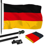Load image into Gallery viewer, G128  6 Feet Tangle Free Spinning Flagpole (Black) Germany Brass Grommets Printed 3x5 ft (Flag Included) Aluminum Flag Pole