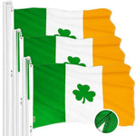 Load image into Gallery viewer, Ireland SHAMROCK Irish Flag 3x5 Ft 3Pack Embroidered Polyester By G128