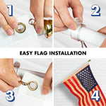 Load image into Gallery viewer, G128 Combo Pack: 5 Ft Tangle Free Aluminum Spinning Flagpole (White) &amp; USA TeaStained Flag 2.5x4 Ft, ToughWeave Pro Series Embroidered 420D Polyester  Pole with Flag Included