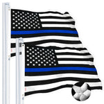 Load image into Gallery viewer, Thin Blue Line Flag 3x5 Ft 2Pack Embroidered Spun Polyester By G128
